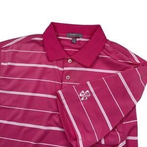 Peter Millar Mens Floridian National‎ Golf Club Pink Striped Polo M